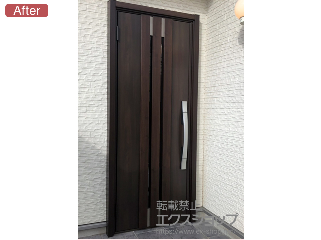 愛知県名古屋市のLIXIL リクシル（トステム）の玄関ドア リシェント玄関ドア3 断熱K4仕様 片開き仕様(ランマ無)L M27型 ※タッチキー(キー付リモコン)仕様 施工例