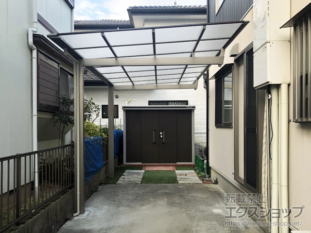 愛知県豊橋市ののカーポート ニューマイリッシュ 通常勾配 前上がり マテリアルカラー 積雪〜20cm対応 施工例