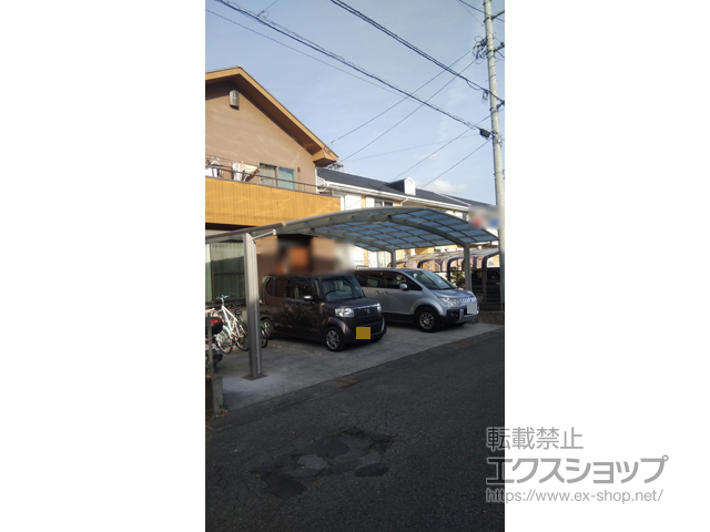 静岡県沼津市ののカーポート レイナトリプルポートグラン　積雪〜20cm対応＋レイナトリプルポートグラン　水平式物干し 施工例