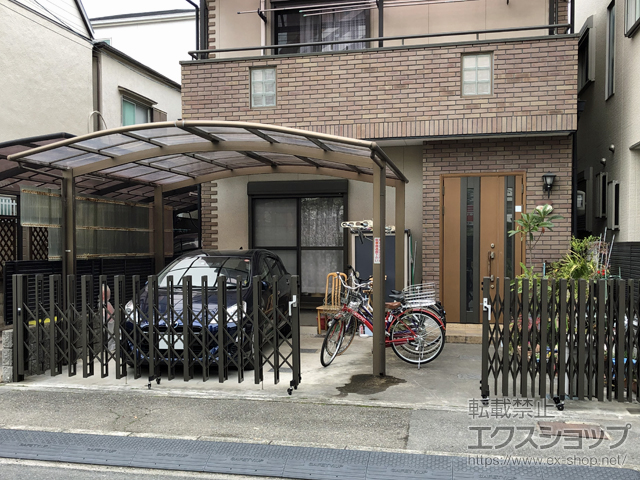 兵庫県尼崎市ののカーゲート アルシャインII H型 Aタイプ ノンレール両開き 施工例