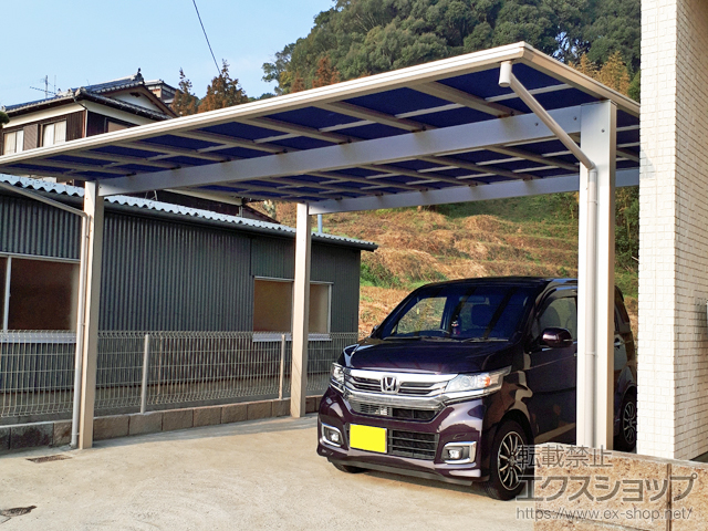 長崎県西海市ののカーポート エフルージュ ツイン 積雪〜20cm対応 施工例