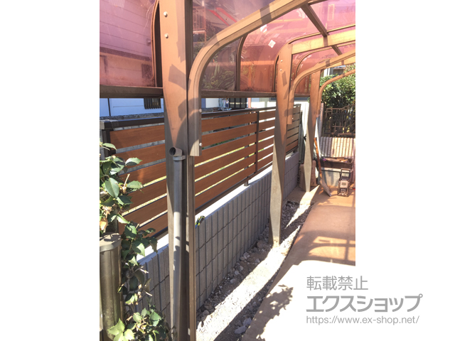 茨城県常総市ののフェンス・柵 モクアルフェンス 横板タイプ 自由柱施工 施工例