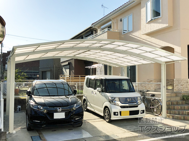 愛知県豊田市ののカーポート ネスカR (ラウンドスタイル) ワイド 積雪〜20cm対応 施工例