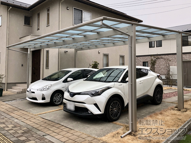 栃木県宇都宮市ののカーポート エフルージュ ツイン 積雪〜20cm対応 施工例