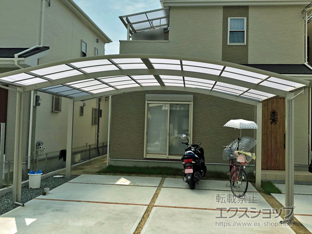 大阪府寝屋川市ののカーポート プレシオスポート ワイド 積雪〜20cm対応 施工例