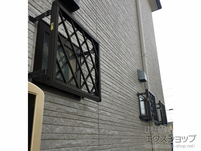 愛知県稲沢市のLIXIL リクシル（トステム）の面格子・窓格子 【特注】アルミ面格子 ヒシクロス 施工例