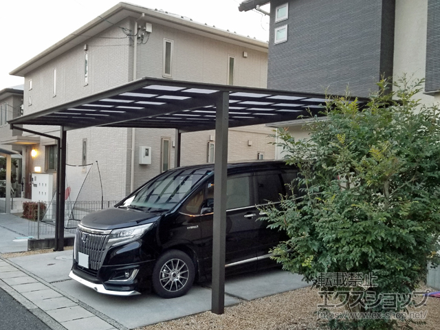 滋賀県大津市ののカーポート ソリッドポート ワイド 積雪〜20cm対応 施工例