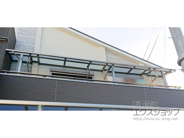 大阪府東大阪市ののバルコニー・ベランダ屋根 スピーネ R型 屋根タイプ 連棟 積雪〜20cm対応 施工例