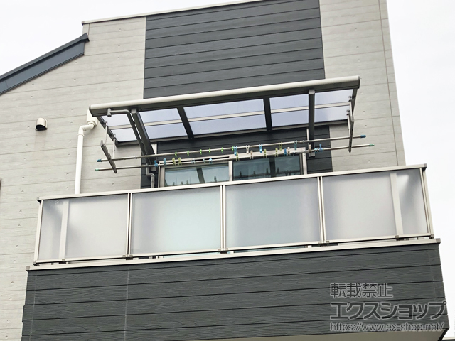 千葉県習志野市ののバルコニー・ベランダ屋根 スピーネ F型 ルーフタイプ 単体 積雪〜20cm対応 施工例