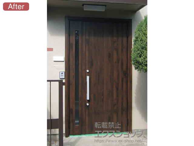 東京都杉並区のLIXIL リクシル（トステム）の玄関ドア リシェント玄関ドア3 断熱K4仕様 手動 親子仕様(ランマ無)R M17型 施工例