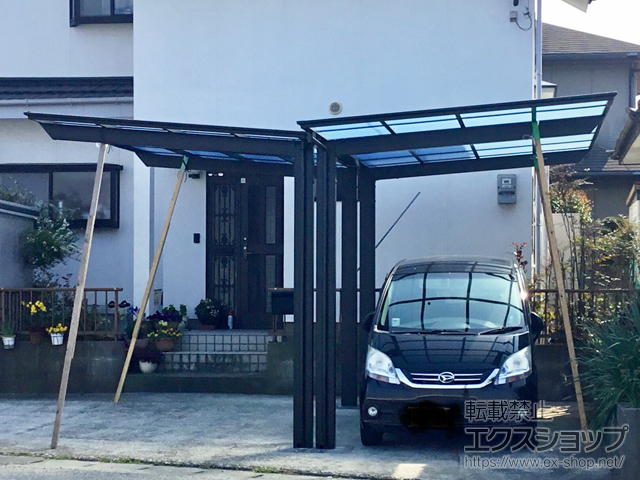 熊本県八代郡氷川町ののカーポート フーゴF (フラットスタイル) Y合掌 積雪〜20cm対応 施工例