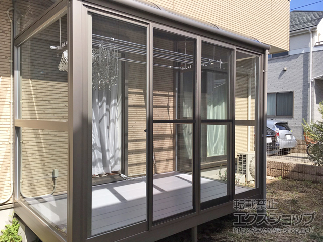 東京都西東京市のLIXIL リクシル（トステム）のテラス囲い・サンルーム サニージュ R型 床納まり ランマ無 積雪〜20cm対応 施工例