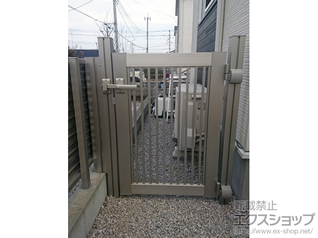埼玉県比企郡滑川町のの門扉 プレシオス門扉 縦格子 片開き 施工例