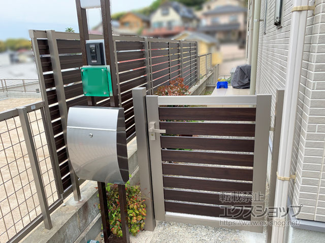 福岡県福岡市のの門扉 セレビュー門扉 RP3型 片開き 門柱式 施工例