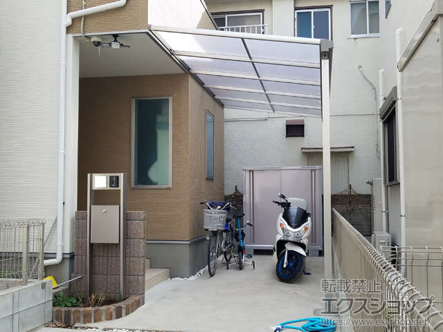 東京都江戸川区ののテラス屋根 ヴェクターテラス F型 テラスタイプ 単体 積雪〜20cm対応 ※前面台形納まり 施工例