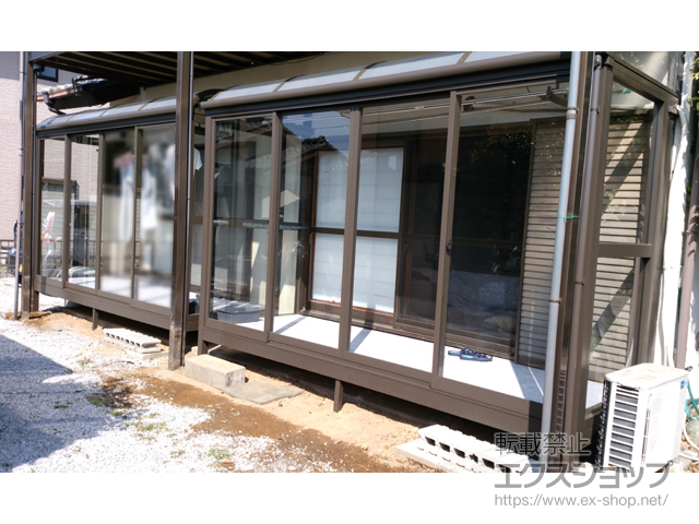群馬県前橋市ののテラス囲い・サンルーム サニージュ R型 床納まり ランマ無 積雪〜20cm対応 施工例