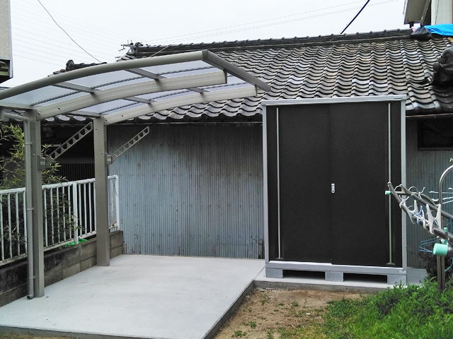 大阪府堺市ののサイクルポート・駐輪場 レイナポートグランミニ 積雪〜20cm対応 施工例