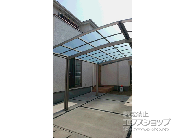 岡山県倉敷市ののカーポート、テラス屋根 ネスカR (ラウンドスタイル) 積雪〜20cm対応 施工例