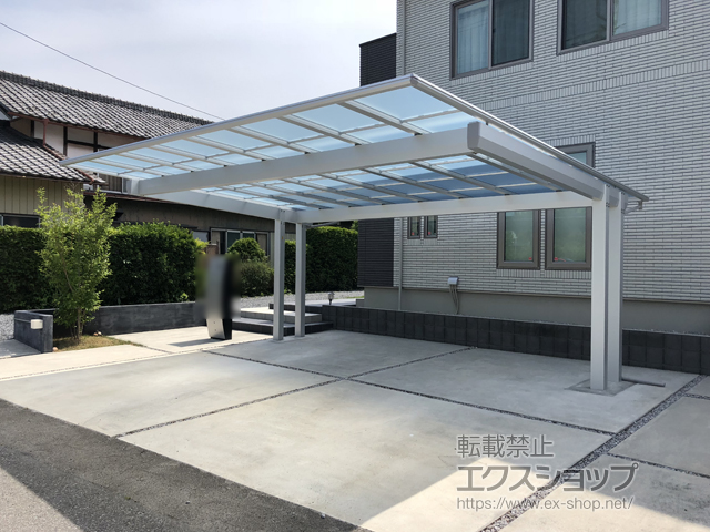 埼玉県大里郡寄居町ののカーポート エフルージュツインEX 後方支持タイプ 積雪〜20cm対応 施工例