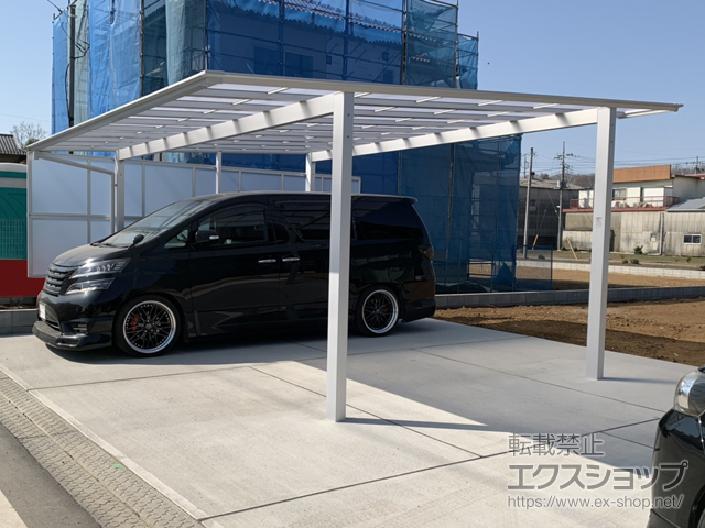 茨城県坂東市ののカーポート ソリッドポート ワイド 積雪〜20cm対応 施工例