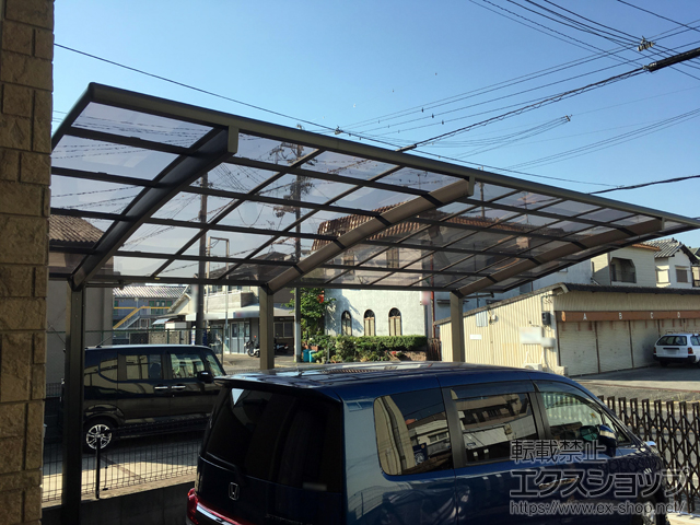 大阪府泉佐野市ののカーポート ネスカR (ラウンドスタイル) 延長 積雪〜20cm対応 施工例