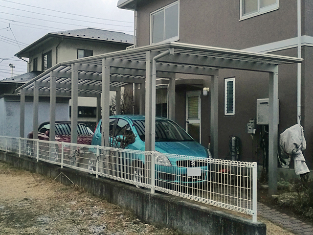 長野県松本市ののカーポート エフルージュ ワン100 積雪〜100cm対応 施工例