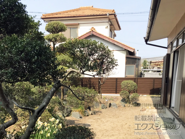 愛知県弥富市ののフェンス・柵 ミエーネフェンス 目隠しルーバータイプ 自由柱施工 施工例