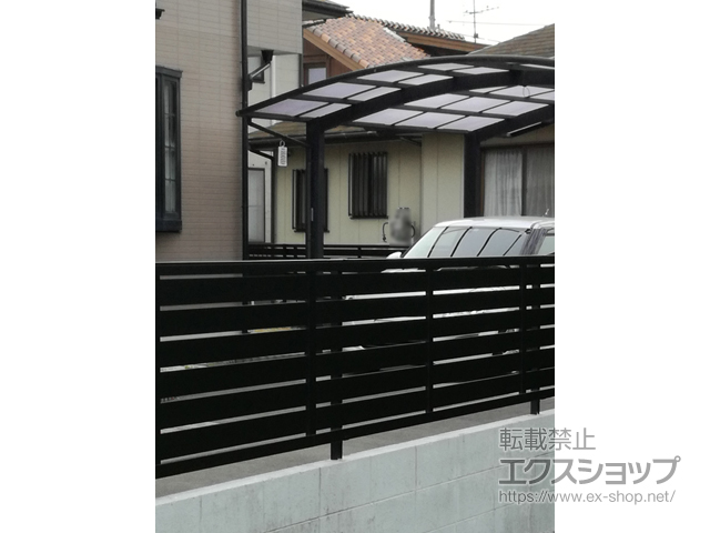 静岡県袋井市のLIXIL リクシル(新日軽)のフェンス・柵 セレビューフェンスR3型 自在柱式 施工例