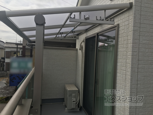 埼玉県越谷市ののバルコニー・ベランダ屋根 プレシオステラス F型  屋根タイプ  単体 積雪〜20cm対応 施工例