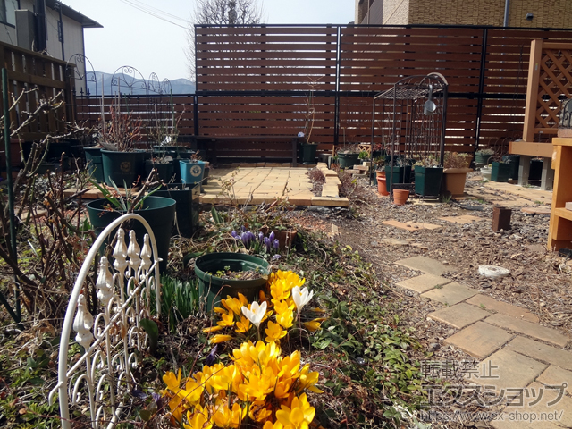 長野県松本市ののフェンス・柵 モクアルフェンス 横板タイプ 自由柱施工 施工例