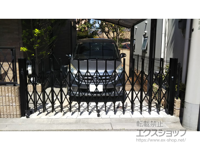 兵庫県西宮市ののカーゲート アルシャインII M型 Aタイプ ノンレール 片開き 350S 施工例