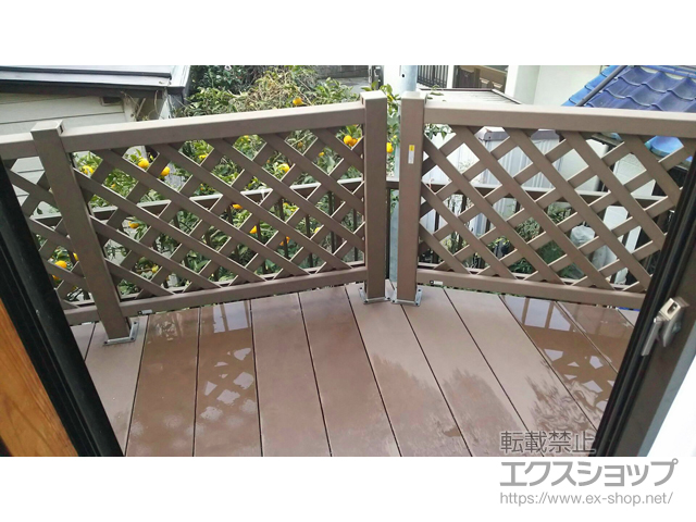 神奈川県横浜市ののウッドデッキ リウッドデッキ 200 ※一部斜め切詰 納まり 施工例