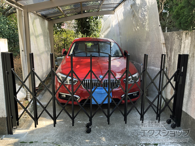 千葉県佐倉市のの門扉 シンプレオ門扉2型 縦格子 片開き 門柱使用 施工例