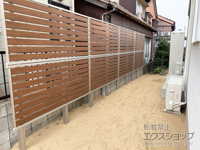 三重県伊勢市ののフェンス・柵 ルシアスフェンス F04型 3段支柱 自立建て用（パネル2段） 施工例