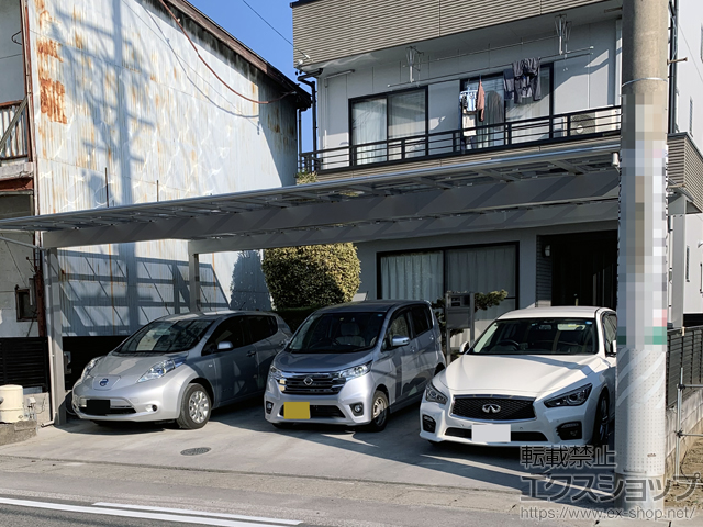 岐阜県岐阜市ののカーポート エフルージュ トリプル 積雪〜20cm対応 施工例