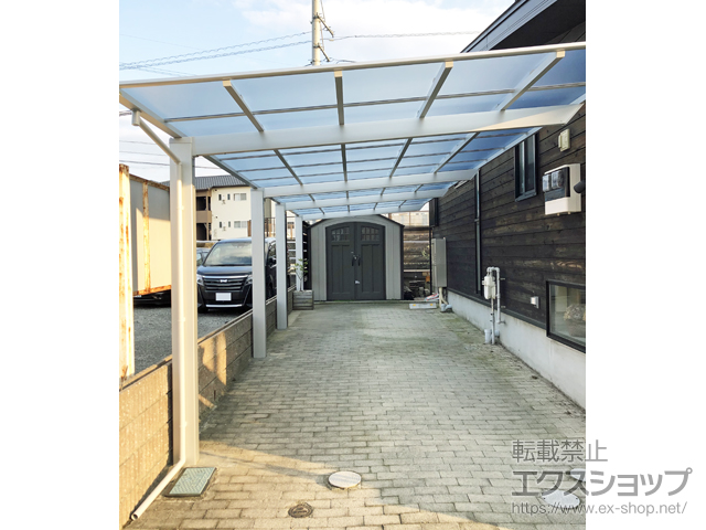 熊本県合志市ののカーポート ソリッドポート 縦連棟 積雪〜20cm対応 施工例