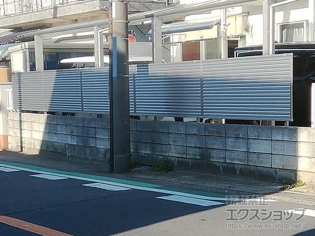 千葉県千葉市ののフェンス・柵 ミエーネフェンス 目隠しルーバータイプ 自由柱施工 施工例