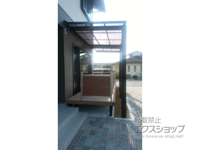 福島県双葉郡楢葉町ののテラス屋根 レボリューD テラスタイプ 連棟 積雪〜20cm対応 施工例