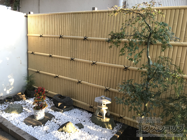 東京都東大和市ののフェンス・柵 シンプルユニット 建仁寺垣 黄竹（片面） 施工例