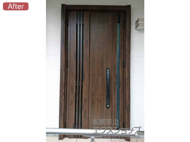 東京都江戸川区のLIXIL リクシル（トステム）の玄関ドア リシェント玄関ドア3防火戸 断熱K4仕様 手動 親子仕様(ランマ無)L M83型 施工例