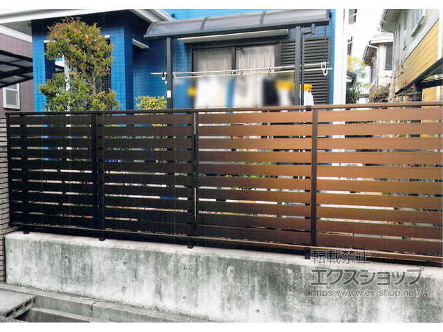 兵庫県神戸市ののフェンス・柵 シンプレオフェンスSY1型 横スリット 自由柱施工 施工例