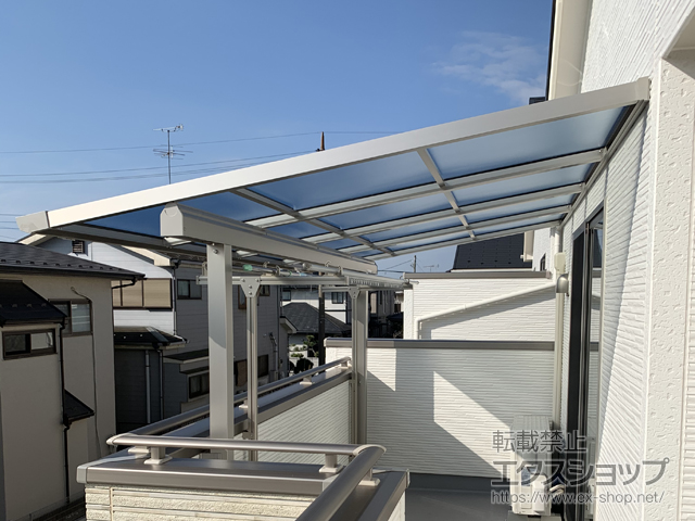 茨城県牛久市ののバルコニー・ベランダ屋根 ソラリア F型 屋根タイプ 単体 積雪〜20cm対応 施工例