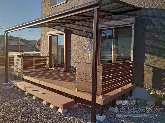 鹿児島県薩摩川内市ののテラス屋根 ソラリア R型 テラスタイプ 単体 積雪〜20cm対応 施工例