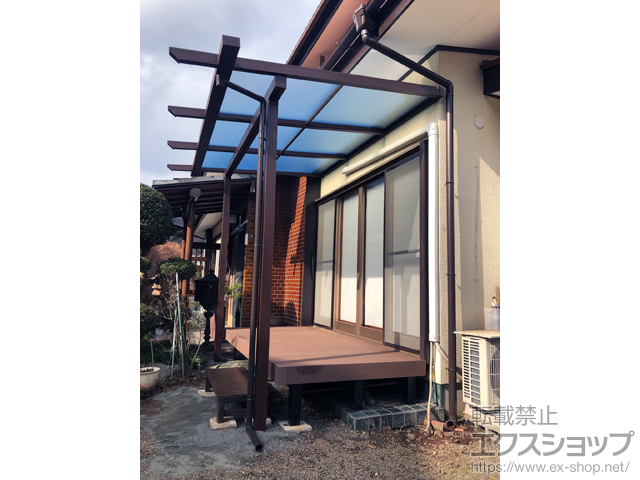 山梨県大月市ののテラス屋根 サザンテラス (パーゴラ仕様) テラスタイプ 単体 施工例