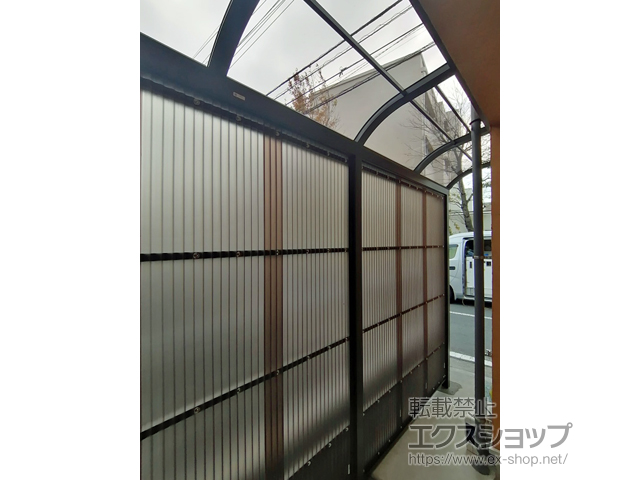 神奈川県横浜市ののストックヤード スピーネストックヤードR型 波板タイプ スクリーン仕様 積雪〜20cm対応 施工例