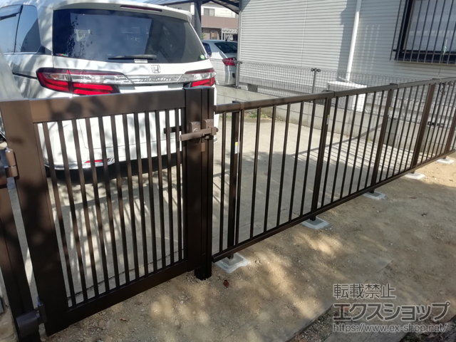 香川県仲多度郡多度津町のの門扉 プレシオス門扉 縦格子 片開き 施工例