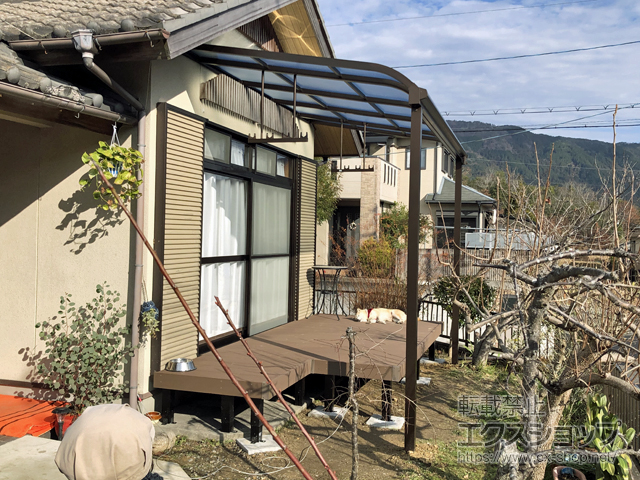 京都府相楽郡南山城村ののテラス屋根 ソラリア R型 テラスタイプ 単体 積雪〜20cm対応 施工例