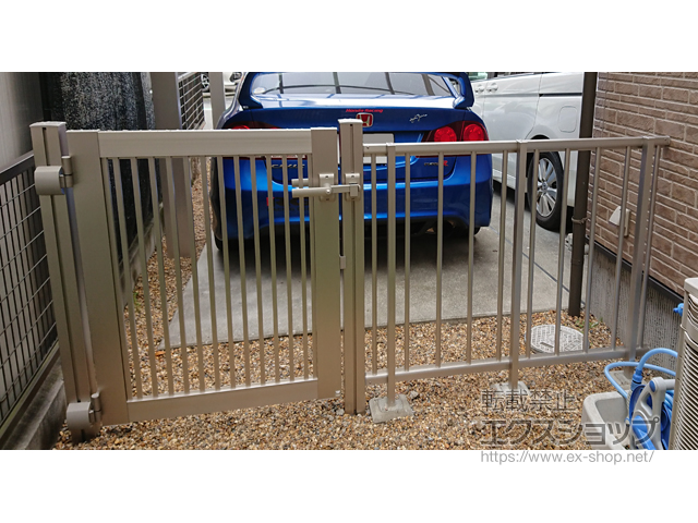 奈良県奈良市ののフェンス・柵 ミエッタフェンス 防犯たて格子タイプ 自由柱施工 施工例