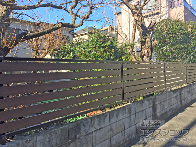 東京都武蔵野市ののフェンス・柵 モクアルフェンス 横板タイプ 自由柱施工 施工例