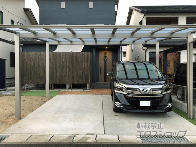 広島県三原市ののカーポート ソリッドポート ワイド 積雪〜20cm対応 施工例